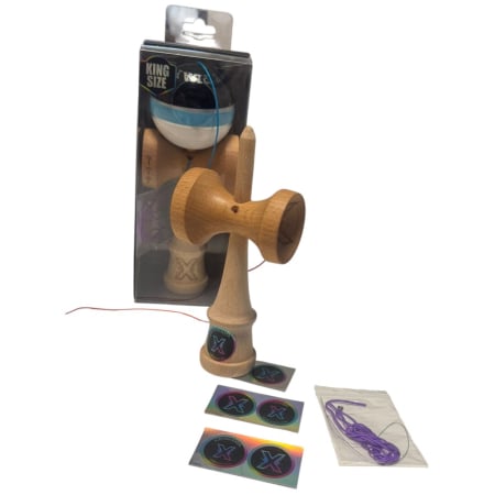 Kendama X Royal King Size, Super Sticky cupe mari, Natur-Verde romb Alb [9]