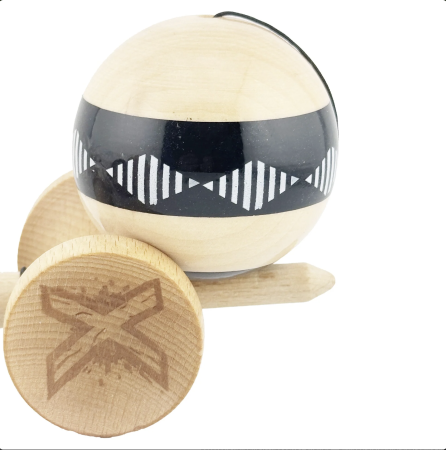 Kendama X Royal King Size, Super Sticky cupe mari, Natur-Negru romb Alb [4]