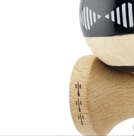 Kendama X Royal King Size, Super Sticky cupe mari, Natur-Negru romb Alb [6]