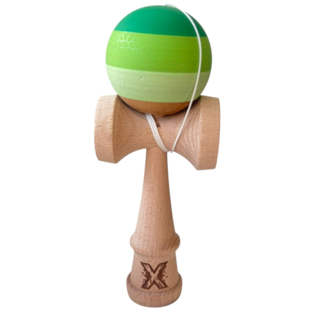 Kendama X Rubber Grip 18 cm, natur-verde deschis-verde inchis din lemn Jocuri si Jucarii - Kendama X Rubber Grip 18 cm, natur-verde deschis-verde inchis din lemn