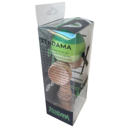 Kendama X Rubber Grip 18 cm, natur-verde deschis-verde inchis din lemn [4]