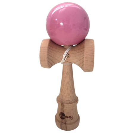 Jocuri si Jucarii - Kendama USA lucioasa, 18 cm, Roz, din lemn