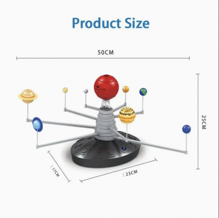 Jocuri experimente pentru copii | Jocuri stiintifice - Kit educational STEM – Sistemul Solar cu Proiector, Sunete si Pictura DIY