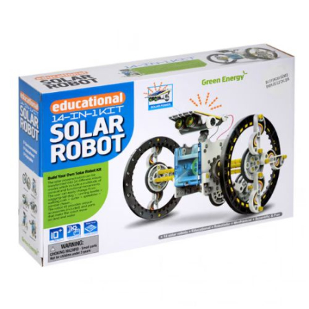 Jucarii educative si interactive - Kit robotica 14 in 1, de constructie cu energie solara