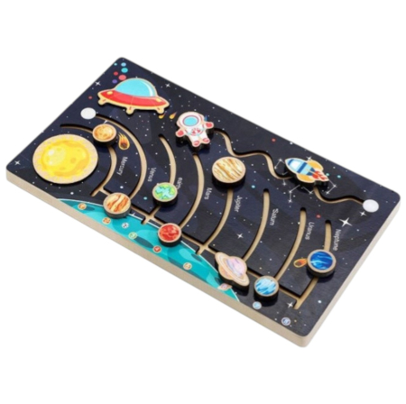 Labirint din lemn Sistemul Solar cu planete glisante pentru copii [6]