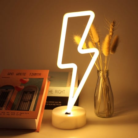 Lampa cu LED in forma de fulger, cu stand [2]