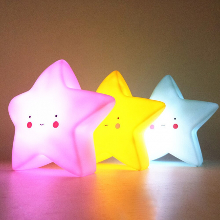 Lampa de veghe in forma de steluta, Star Light, roz [3]