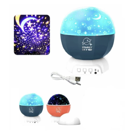 Lampa Proiector Muzical – Moon Galaxy, cu Proiectii Stelare, Lumini si Moduri Rotative, 12.5x12.5x14 cm [5]
