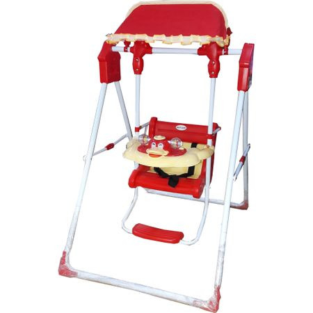 Camera copilului - Leagan Cu Panou Muzical si Copertina Ratusca rosu