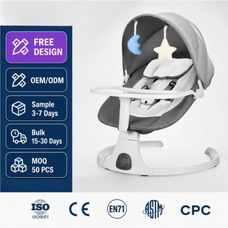 Balansoare si leagane - Leagan Electric Balansoar 902F, Gri deschis, Inteligent cu Telecomanda