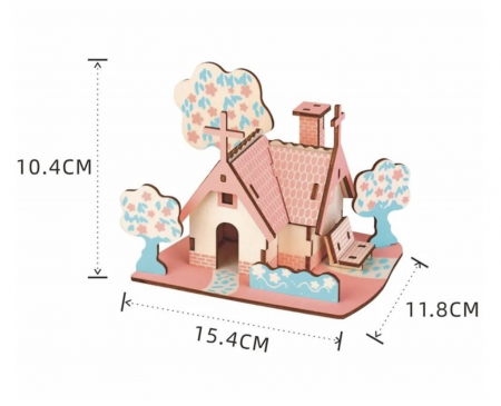 Seturi de constructie - Macheta 3D din lemn Biserica, 33 piese