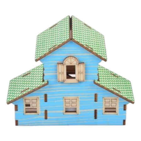 Macheta 3D din lemn Cabana verde, 22 piese [2]