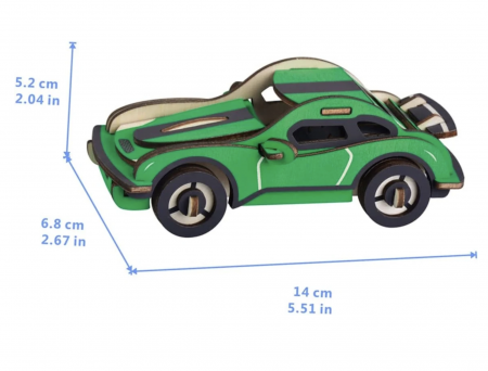 Macheta 3D din lemn Masina verde, 43 piese [5]