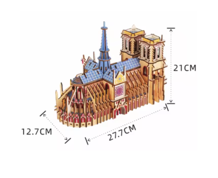 Macheta 3D din lemn Catedrala Notre Dame de Paris, 216 piese [3]