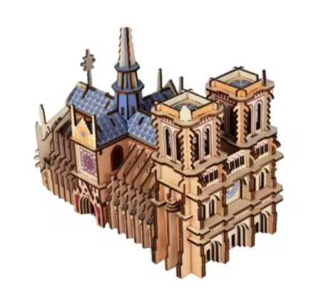 Jocuri si Jucarii - Macheta 3D din lemn Catedrala Notre Dame de Paris, 216 piese