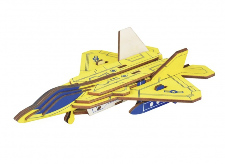 Seturi de constructie - Macheta 3D din lemn Avion de lupta, 23 piese