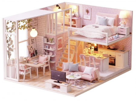 Casute si accesorii papusi - Macheta DIY mobilier casuta papusi Apartament Dream Loft scara 1:24