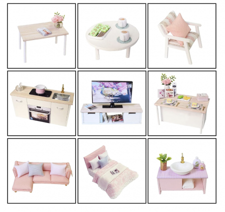 Macheta DIY mobilier casuta papusi Apartament Dream Loft scara 1:24 [6]