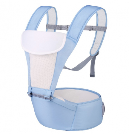 Marsupii si hamuri - Marsupiu ergonomic cu scaunel de sustinere, MD2001, bleu
