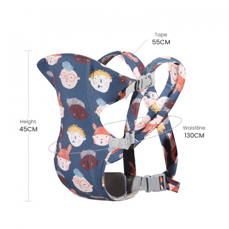 Marsupiu ergonomic din bumbac, pentru bebelusi, Happy Kids, bleumarin [4]