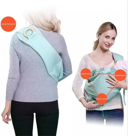 Marsupiu wrap, sling cu inele, pentru bebelusi, roz [10]