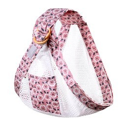 Marsupii si hamuri - Marsupiu wrap, sling cu inele, pentru bebelusi, roz plasa