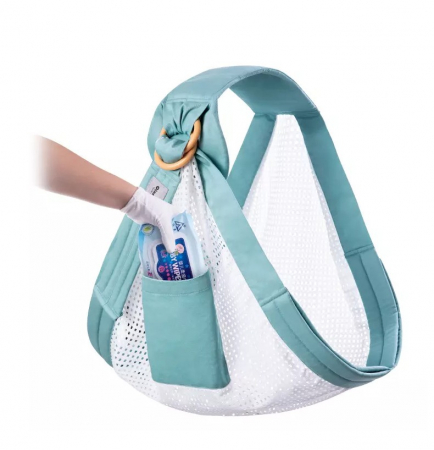 Marsupii si hamuri - Marsupiu wrap, sling cu inele, pentru bebelusi, vernil plasa