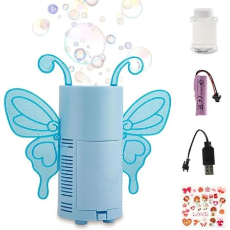 Accesorii si idei de cadouri - Masina automata de facut baloane de sapun Angel Bubble, mini, 20 cm, albastru, +3 ani