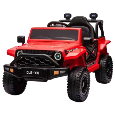 La plimbare - Masina electrica OFFROAD 12V, 2x45W, telecomanda 2.4G, roti mari, 30 kg, rosu