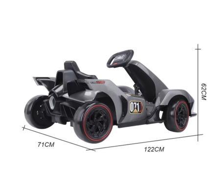 Masina electrica Kart DLS-X2, cu drift, telecomanda si lumini LED, gri [5]