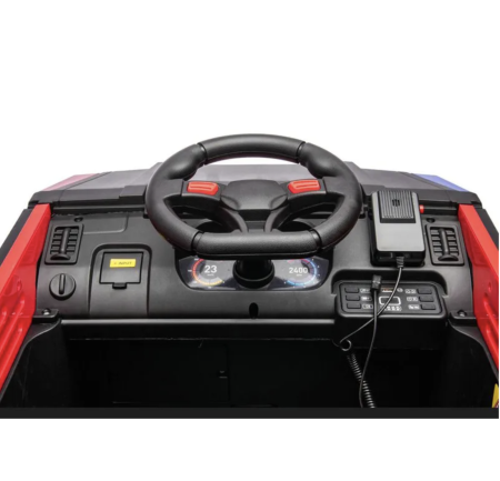 Masina electrica Pompieri copii 12V, 2 motoare, telecomanda, 30 kg, 3–8 ani [11]