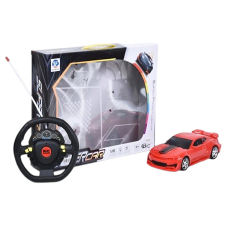 Jocuri si Jucarii - Masina Sport Cu Telecomanda Tip Volan Supercar Scara 1:18 Rosu 22x9.5 cm 3 Ani
