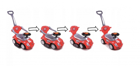 Masinuta 3 in 1 cu maner de impins, Deluxe Mega Car, albastru [12]