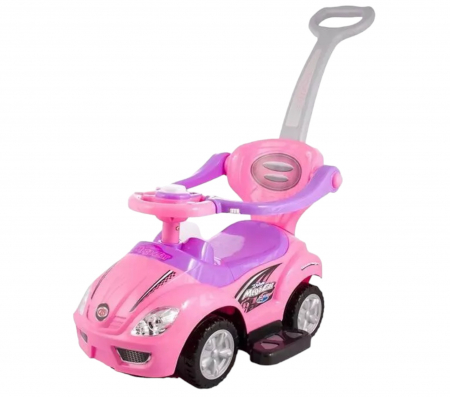 Masinuta 3 in 1 cu maner de impins, Deluxe Mega Car, albastru [25]