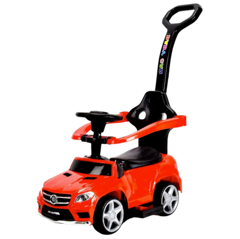 Jocuri si Jucarii - Masinuta copii 5188T rosu, 6V cu maner parental, lumini si muzica, 1-3 ani, 20 kg