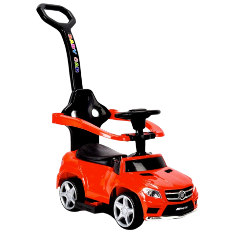 Jocuri si Jucarii - Masinuta copii 5188T rosu, 6V cu maner parental, lumini si muzica, 1-3 ani, 20 kg