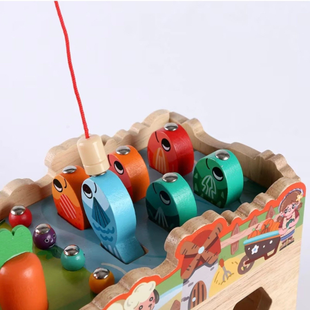 Masinuta cu activitati educative Montessori – Ferma, din lemn [3]