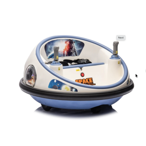 Masinuta Electrica Bumper Car DLS-K1 Nava Spatiala Alb, Rotire 360, Bluetooth, 1-6 ani [4]