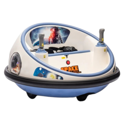 Masinuta Electrica Bumper Car DLS-K1 Nava Spatiala Alb, Rotire 360, Bluetooth, 1-6 ani [2]