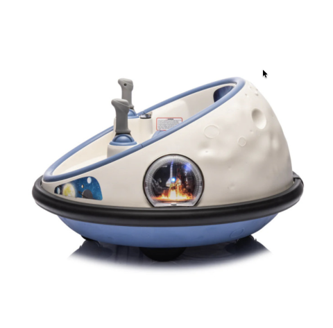 Masinuta Electrica Bumper Car DLS-K1 Nava Spatiala Alb, Rotire 360, Bluetooth, 1-6 ani [3]