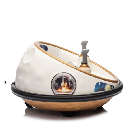 Masinuta Electrica Bumper Car DLS-K1 Nava Spatiala Crem, Rotire 360, Bluetooth, 1-6 ani [4]