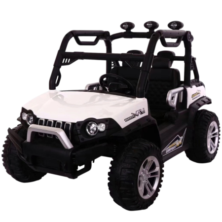 Vehicule electrice - Masinuta Electrica Copii Tip UTV 2 Locuri 4x4 DLS02 Roti EVA Baterie 12V 7Ah Alb 2-9 Ani