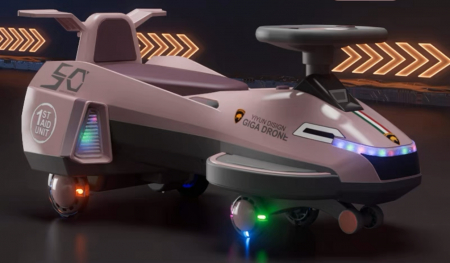 Masinuta electrica Twister Naveta spatiala 606, cu aburi si acumulator, roz [1]