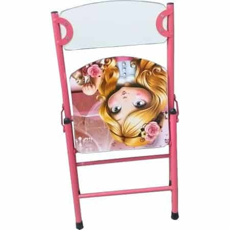 Masuta cu 2 scaune pentru copii, pliabile, cadru metalic si lemn, roz, My Princess R1 [4]