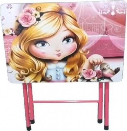 Masuta cu scaun pentru copii, pliabile, cadru metalic si lemn, roz, My Princess P1 [2]