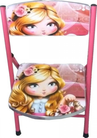 Masuta cu scaun pentru copii, pliabile, cadru metalic si lemn, roz, My Princess P1 [3]
