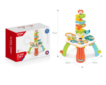 Jucarii pentru bebe - Masuta de activitati Active Table – pian, lumini, tobogan cu bile si accesorii interactive