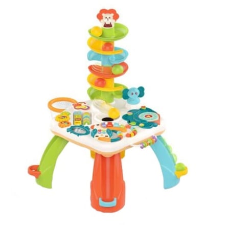 Jucarii pentru bebe - Masuta de activitati Active Table – pian, lumini, tobogan cu bile si accesorii interactive