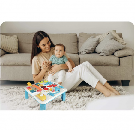 Masuta interactiva bebelusi 10 in 1, Busy Board cu lumini si sunete si panou detasabil [8]