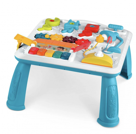 Jocuri si Jucarii - Masuta interactiva bebelusi 10 in 1, Busy Board cu lumini si sunete si panou detasabil